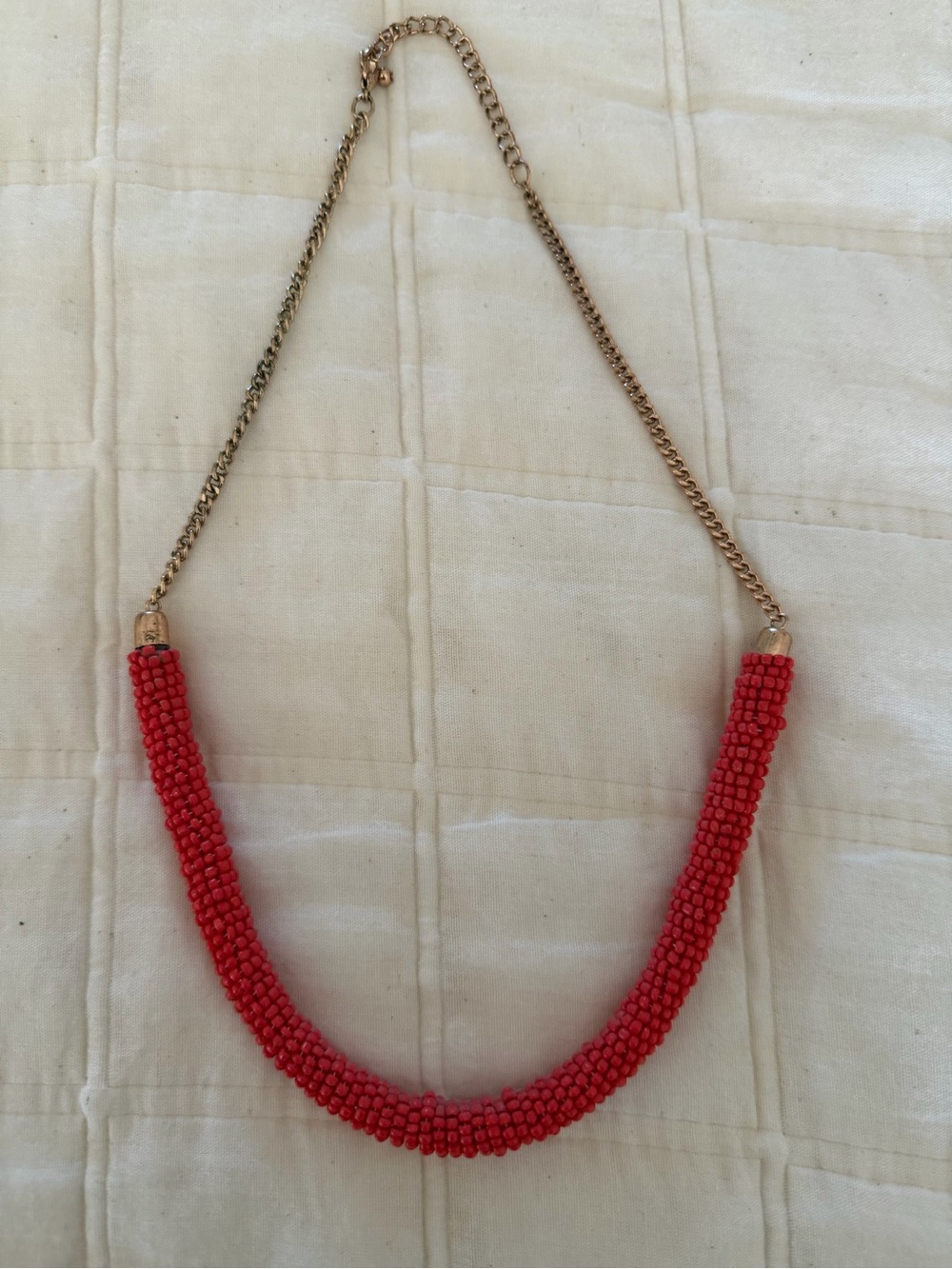 Red Beaded Statement Necklace - Women Jewelry